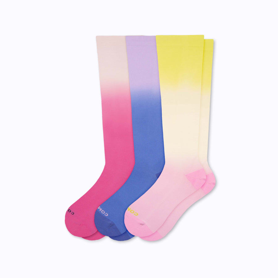 Knee-High Compression Socks - 3 Pack Ombre