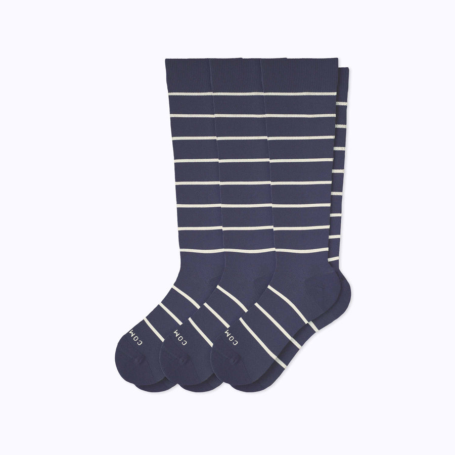 Knee-High Compression Socks - 3 Pack Stripes