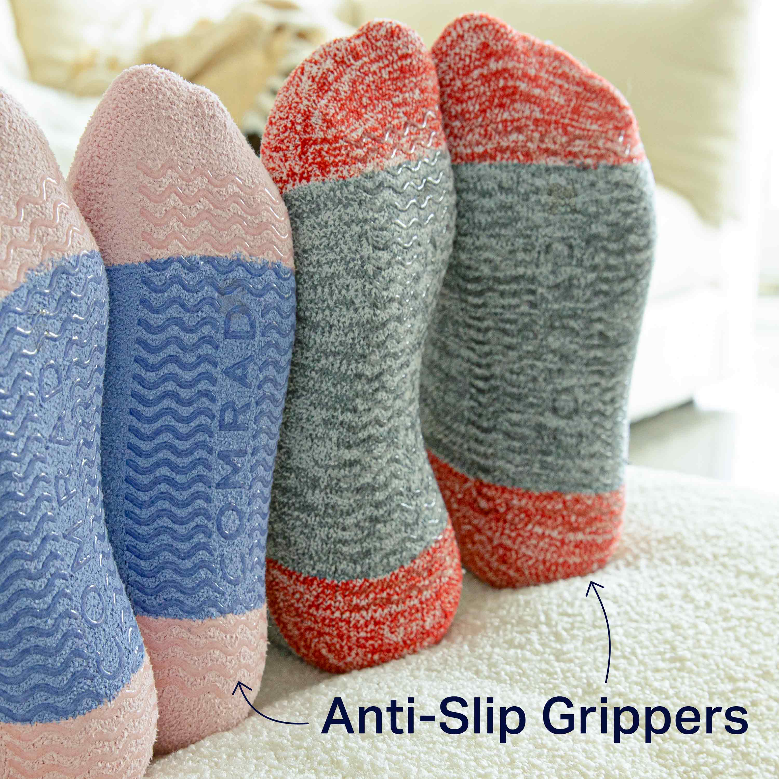 Non Skid / Slip Socks Double Gripper - Hospital Patient Socks - 6 Pack L  Yellow