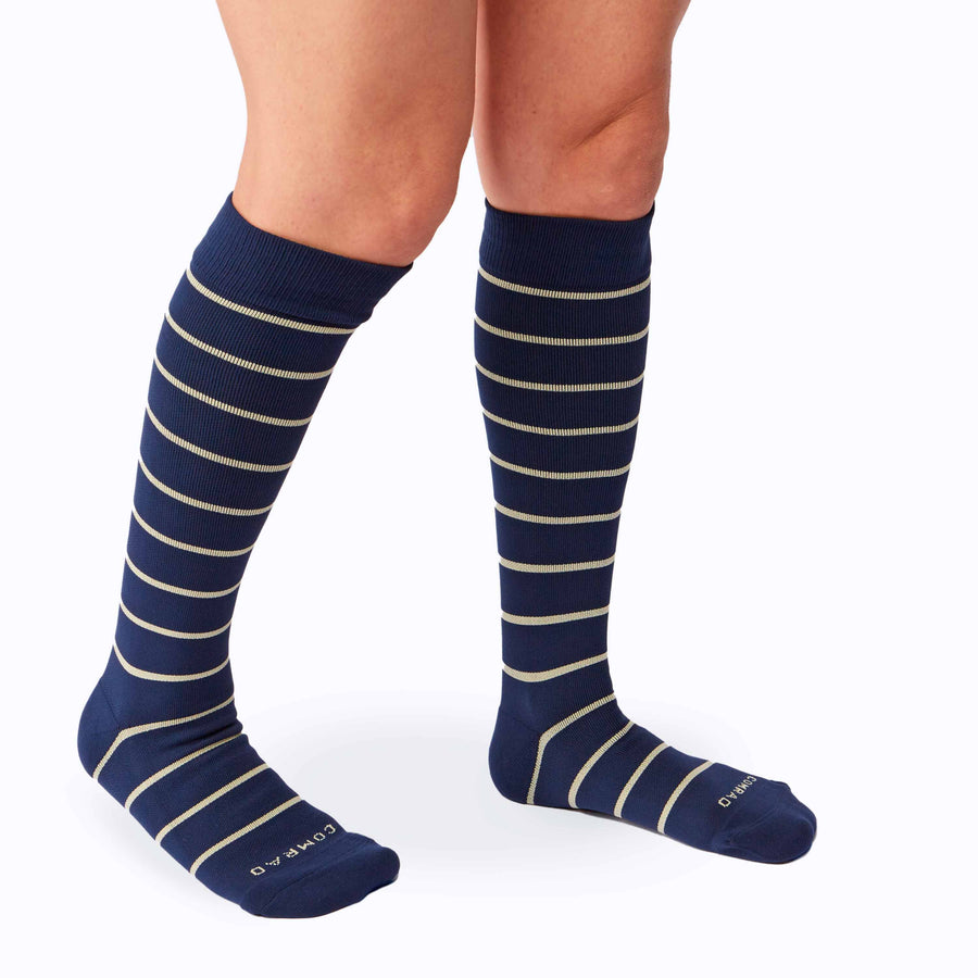 Knee-High Compression Socks - 4 Pack Stripes